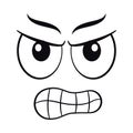 ÃÂ¡artoon angry face. Angry expression  vector Royalty Free Stock Photo